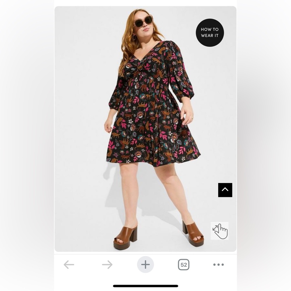 Dresses Mini Rayon Slub Balloon Sleeve Twist Font Dress